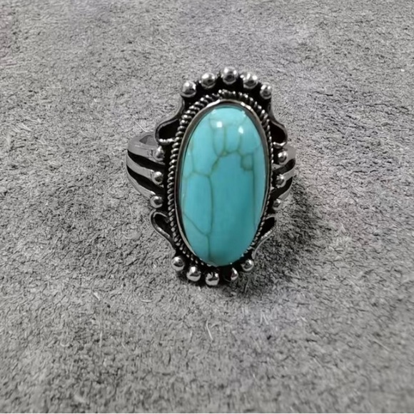 Turquoise Statement Ring - Size 5 - Picture 2 of 4